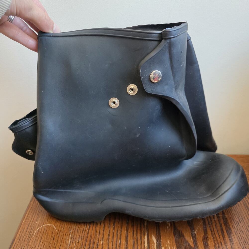 Servus 10" Black Stretch Overshoe 70924 Sz 9 Lite‎ &Tuf Made In The USA Rainboot